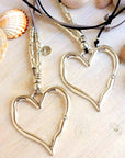 Boho Leather Heart Pendant Necklace
