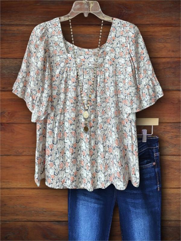 Classic Floral Casual Blouse
