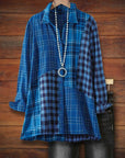 Fresh Plaid Patchwork Versatile Blouse