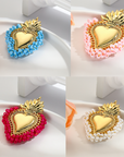 Charming Beaded Heart Pendant
