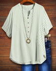 Striped Patchwork Casual Blouse