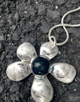 Glass Flower Metal Pendant Necklace