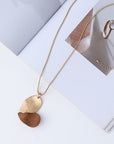 Wooden & Metal Heart Pendant Necklace