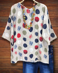 Colorful Polka Dot Casual Blouse