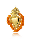 Charming Beaded Heart Pendant