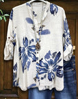 Mandarin Collar Roll-Up Sleeve Shirt