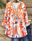 Notch Neck Orange Blossom Blouse