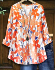 Notch Neck Orange Blossom Blouse