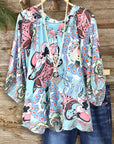 V-Neck Paisley Popover Blouse