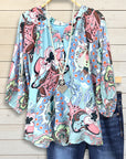 V-Neck Paisley Popover Blouse