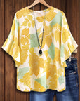 Sunny Leaf Drop Shoulder Tee