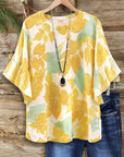 Sunny Leaf Drop Shoulder Tee