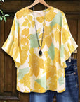 Sunny Leaf Drop Shoulder Tee