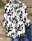 Leaf Print Casual Shirt