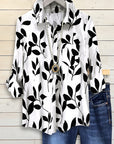 Leaf Print Casual Shirt