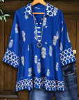 Sapphire Charm Embroidered Tunic