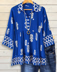 Sapphire Charm Embroidered Tunic