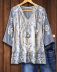 Antique Lace Denim Blouse