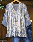 Antique Lace Denim Blouse