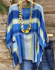 Seaside Flow Striped Poncho Blouse