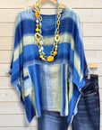 Seaside Flow Striped Poncho Blouse