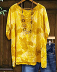 Lemon Glow Loose Floral Tee