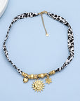 Leopard Print Alloy Pendant Necklace