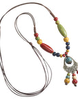 Boho Beaded Pendant Necklace