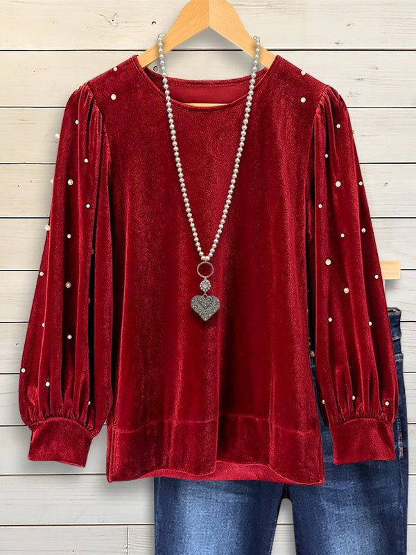 Velvet Grace Pearl Sleeve Top