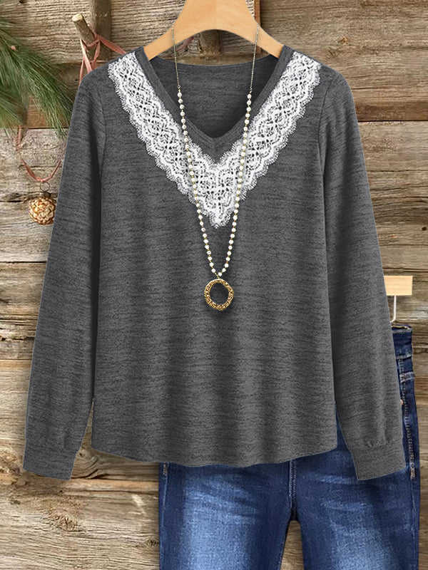 Lace Charm V-Neck Top