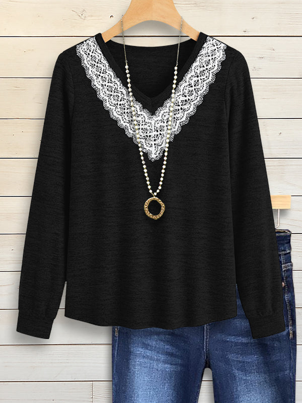 Lace Charm V-Neck Top