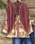 Boho Blossom V-Neck Blouse
