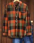 Autumn Plaid Button-Up Shirt