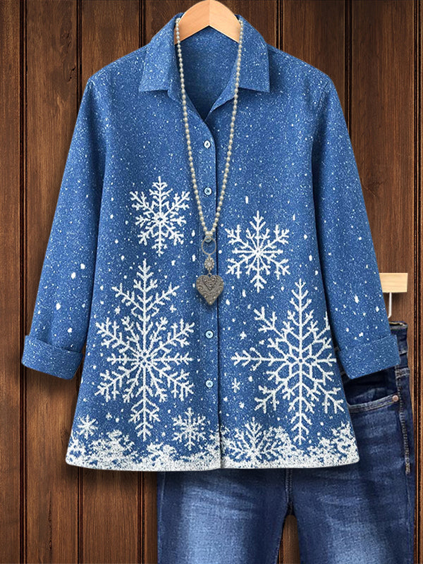 Frosty Snowflake Button Shirt