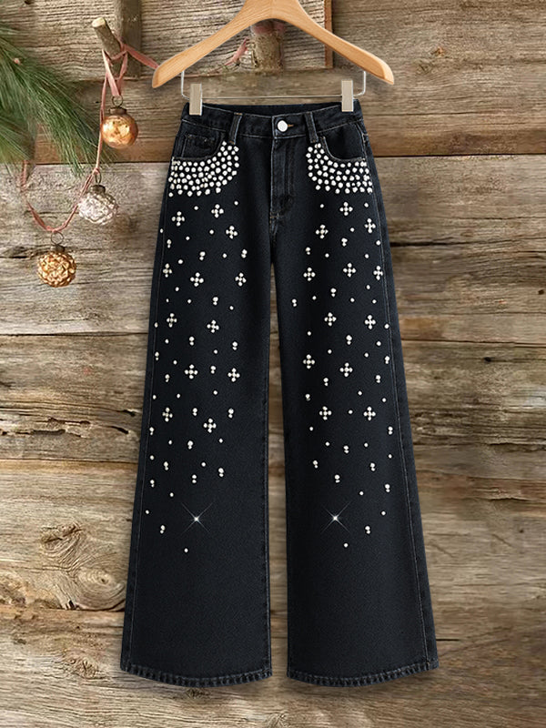 Pearl Spark Wide-Leg Jeans