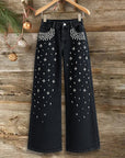 Pearl Spark Wide-Leg Jeans