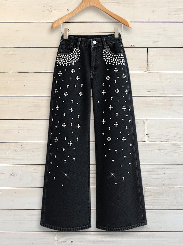 Pearl Spark Wide-Leg Jeans