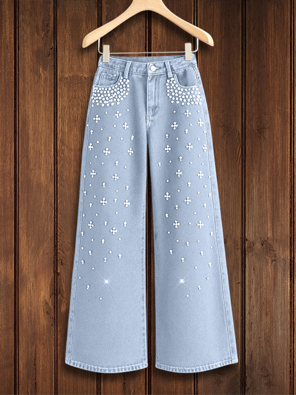 Pearl Spark Wide-Leg Jeans