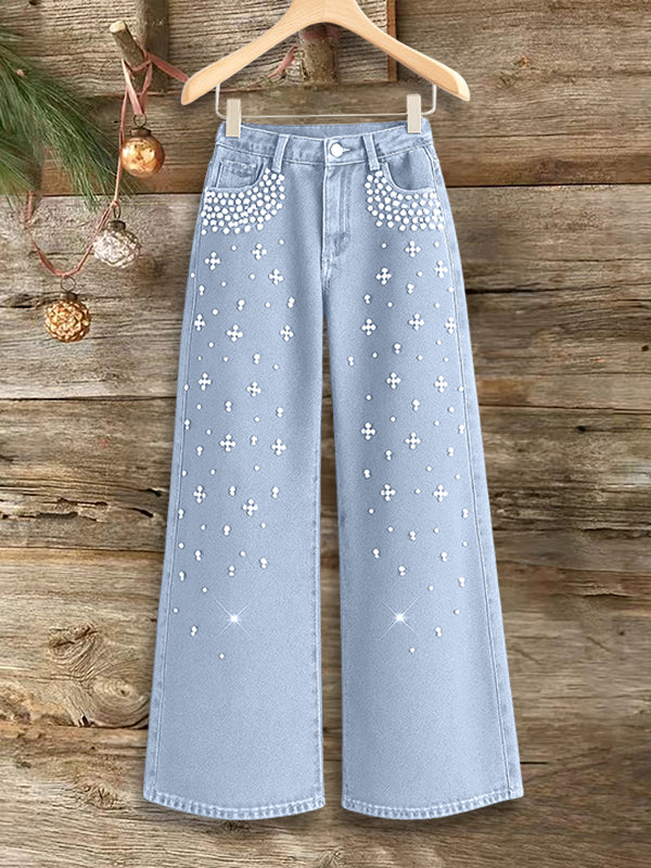 Pearl Spark Wide-Leg Jeans
