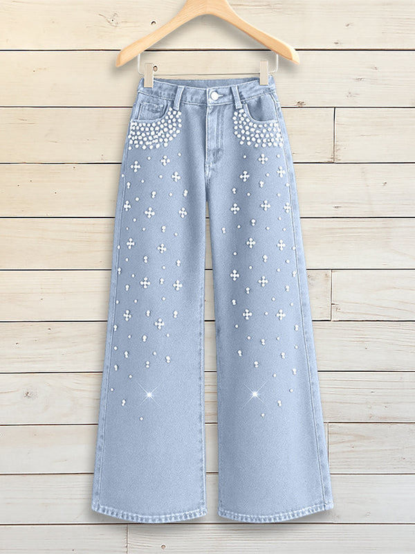 Pearl Spark Wide-Leg Jeans