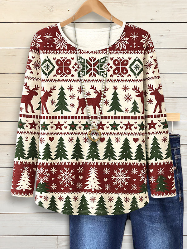 Festive Reindeer Long Sleeve Tee
