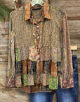 Boho Patchwork Peasant Blouse