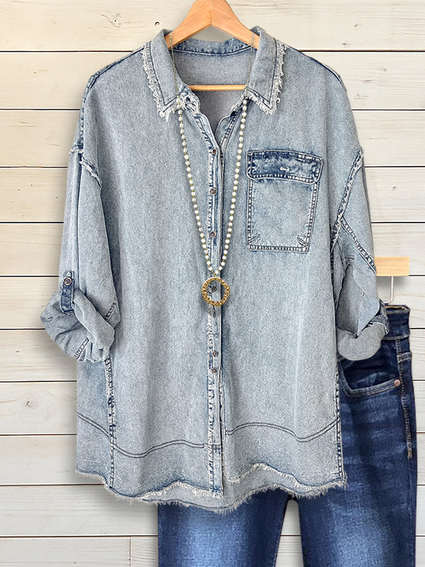 Classic Denim Relaxed Button-Up