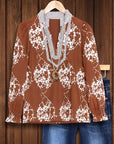 Rusty Bloom V-Neck Blouse