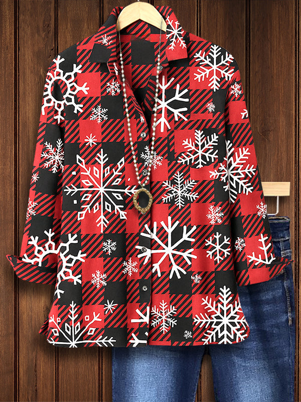 Snowflake Plaid Holiday Shirt