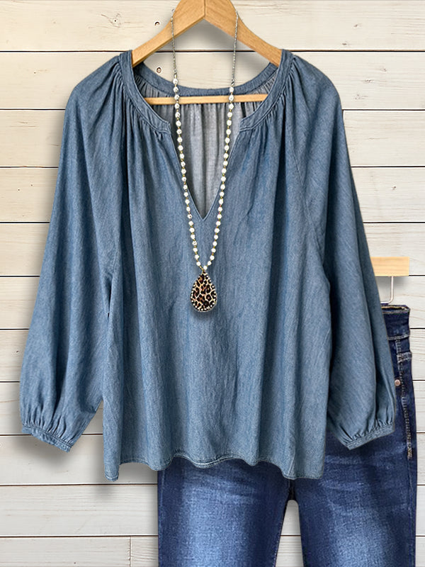Easy Breeze Denim Blouse