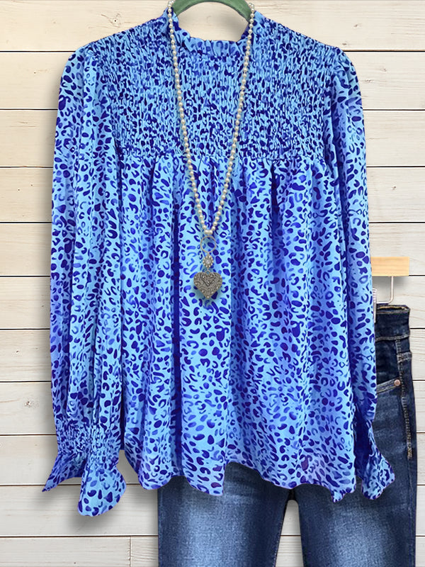 Blue Mirage Smocked Blouse