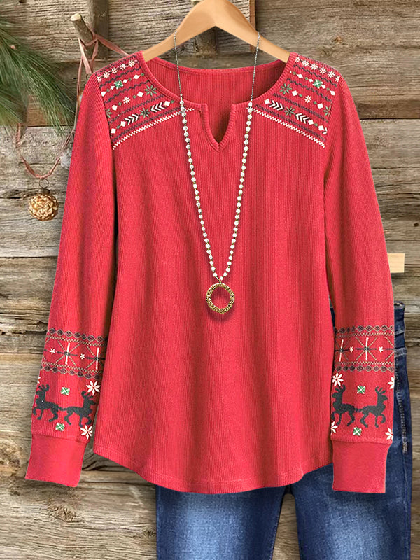 Nordic Joy Embroidered Top