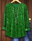 Velvet Garden Button Blouse