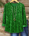 Velvet Garden Button Blouse